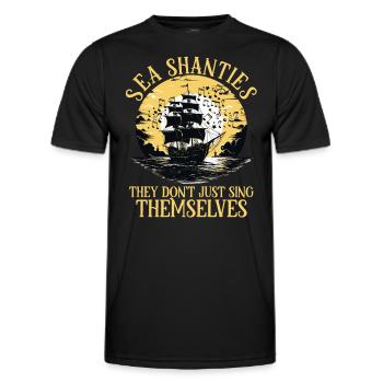 Sailors Sea Shanty Singing Ship Adventures - Men's Functional T-Shirt - black - Front - AI Model Male 178 dark (178cm)