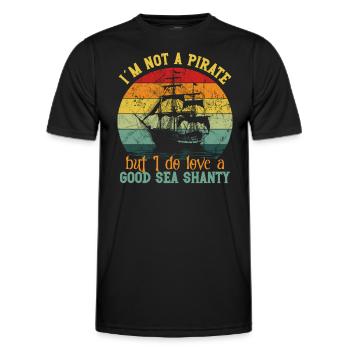 Sailors Sea Shanty Singing Ship Adventures - Men's Functional T-Shirt - black - Front - AI Model Male 178 dark (178cm)