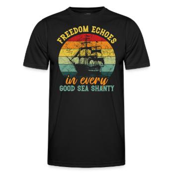 Sailors Sea Shanty Singing Ship Adventures - Men's Functional T-Shirt - black - Front - AI Model Male 178 dark (178cm)