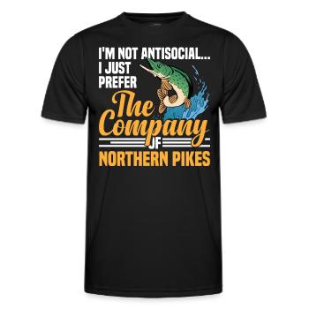 Northern Pike Fisherman Pike Fishing Rod Pike Fish - Men's Functional T-Shirt - black - Front - AI Model Male 178 dark (178cm)