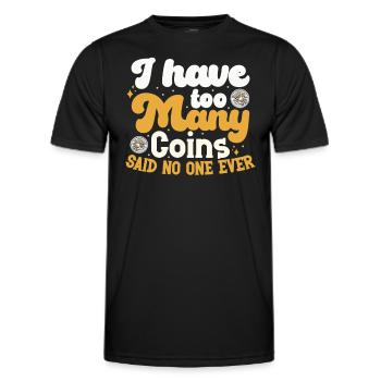 Funny coin collection for coin collectors and - Men's Functional T-Shirt - black - Front - AI Model Male 178 dark (178cm)