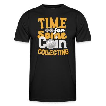Funny coin collection for coin collectors and - Men's Functional T-Shirt - black - Front - AI Model Male 178 dark (178cm)