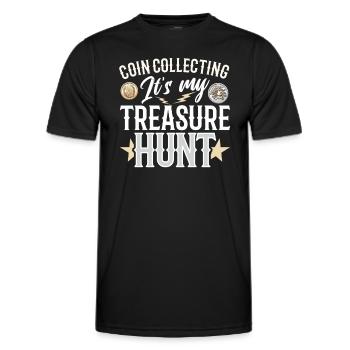 Funny coin collection for coin collectors and - Men's Functional T-Shirt - black - Front - AI Model Male 178 dark (178cm)