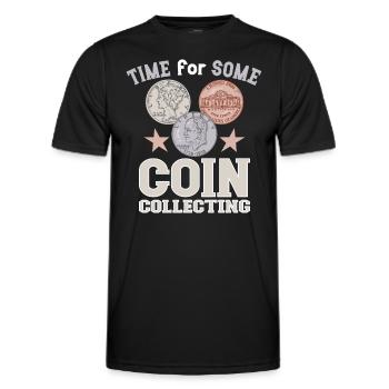 Funny coin collection for coin collectors and - Men's Functional T-Shirt - black - Front - AI Model Male 178 dark (178cm)