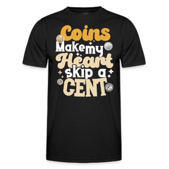 Funny coin collection for coin collectors and - Men's Functional T-Shirt - black - Front - AI Model Male 178 dark (178cm)