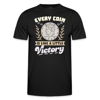 Funny coin collection for coin collectors and - Men's Functional T-Shirt - black - Front - AI Model Male 178 dark (178cm)