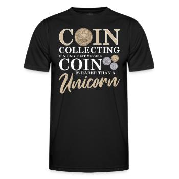 Funny coin collection for coin collectors and - Men's Functional T-Shirt - black - Front - AI Model Male 178 dark (178cm)