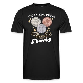 Funny coin collection for coin collectors and - Men's Functional T-Shirt - black - Front - AI Model Male 178 dark (178cm)