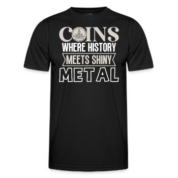 Funny coin collection for coin collectors and - Men's Functional T-Shirt - black - Front - AI Model Male 178 dark (178cm)