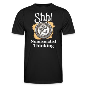 Funny coin collection for coin collectors and - Men's Functional T-Shirt - black - Front - AI Model Male 178 dark (178cm)