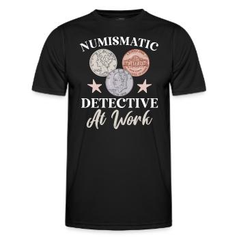 Funny coin collection for coin collectors and - Men's Functional T-Shirt - black - Front - AI Model Male 178 dark (178cm)