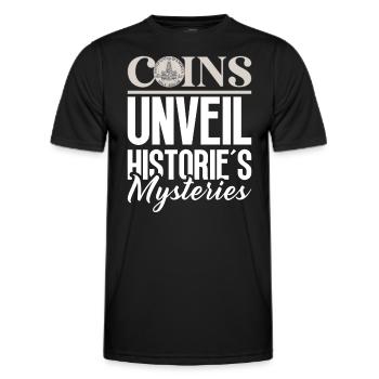 Funny coin collection for coin collectors and - Men's Functional T-Shirt - black - Front - AI Model Male 178 dark (178cm)