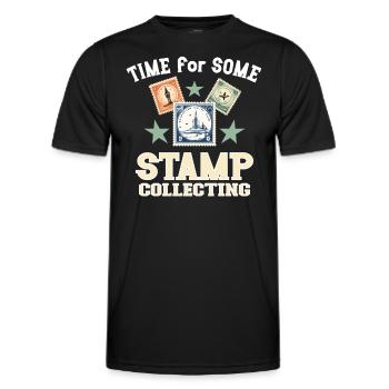 Philately Philatelist Stamp Collecting - Men's Functional T-Shirt - black - Front - AI Model Male 178 dark (178cm)