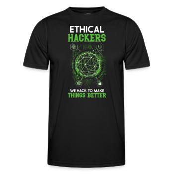Ethical Hacking Analyst Ethical Cyber Security - Men's Functional T-Shirt - black - Front - AI Model Male 178 dark (178cm)