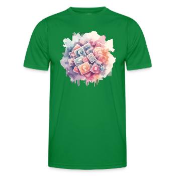 Philately Philatelist Stamp Collecting - Men's Functional T-Shirt - kelly green - Front - AI Model Male 178 dark (178cm)