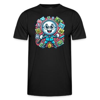 Philately Philatelist Stamp Collecting - Men's Functional T-Shirt - black - Front - AI Model Male 178 dark (178cm)