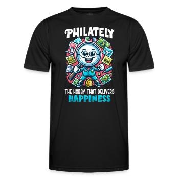 Philatélie Philatéliste philatéliste philatélique - T-shirt sport Homme - noir - Devant - AI Model Male 178 dark (178cm)