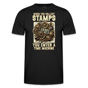 Philately Philatelist Stamp Collecting - Men's Functional T-Shirt - black - Front - AI Model Male 178 dark (178cm)