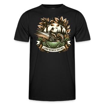 Tondeuse à gazon Tondeuse à gazon de course Tondeuse à gazon de course - T-shirt sport Homme - noir - Devant - AI Model Male 178 dark (178cm)