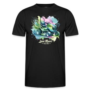 Tondeuse à gazon Tondeuse à gazon de course Tondeuse à gazon de course - T-shirt sport Homme - noir - Devant - AI Model Male 178 dark (178cm)