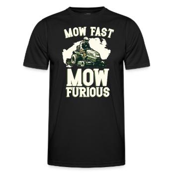 Tondeuse à gazon Tondeuse à gazon de course Tondeuse à gazon de course - T-shirt sport Homme - noir - Devant - AI Model Male 178 dark (178cm)