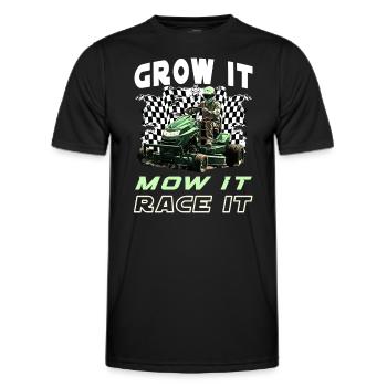 Tondeuse à gazon Tondeuse à gazon de course Tondeuse à gazon de course - T-shirt sport Homme - noir - Devant - AI Model Male 178 dark (178cm)