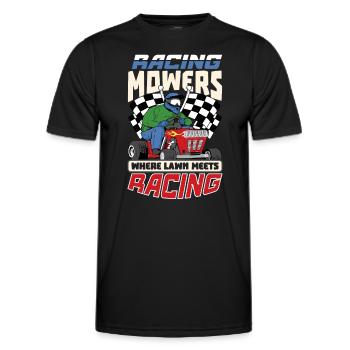 Tondeuse à gazon Tondeuse à gazon de course Tondeuse à gazon de course - T-shirt sport Homme - noir - Devant - AI Model Male 178 dark (178cm)