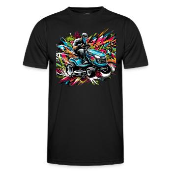 Tondeuse à gazon Tondeuse à gazon de course Tondeuse à gazon de course - T-shirt sport Homme - noir - Devant - AI Model Male 178 dark (178cm)