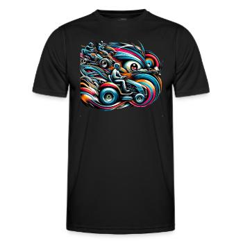 Tondeuse à gazon Tondeuse à gazon de course Tondeuse à gazon de course - T-shirt sport Homme - noir - Devant - AI Model Male 178 dark (178cm)