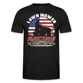Tondeuse à gazon Tondeuse à gazon de course Tondeuse à gazon de course - T-shirt sport Homme - noir - Devant - AI Model Male 178 dark (178cm)