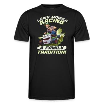 Tondeuse à gazon Tondeuse à gazon de course Tondeuse à gazon de course - T-shirt sport Homme - noir - Devant - AI Model Male 178 dark (178cm)