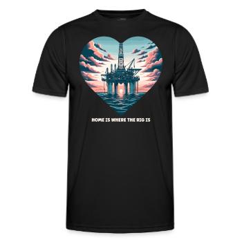 Épouse du champ pétrolifère Roughneck Équipe de forage pétrolier Frac - T-shirt sport Homme - noir - Devant - AI Model Male 178 dark (178cm)