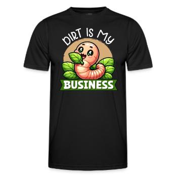 Élevage de vers, jardinier de vers de terre, lombriculture - T-shirt sport Homme - noir - Devant - AI Model Male 178 dark (178cm)