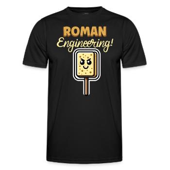 Funny Sponge, Roman History, Bathroom - Men's Functional T-Shirt - black - Front - AI Model Male 178 dark (178cm)