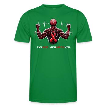 Schlaganfall-überlebende Schlaganfall-bewusstsein - Männer Funktions-T-Shirt - Kelly Green - Vorne - AI Model Male 178 dark (178cm)