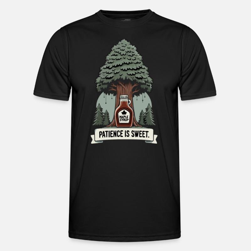 Maple Syrup Canada Tradition and Cones Men's Functional T-Shirt