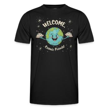 T-shirt avec Rejoignez Cosmic Friends: Out-of-t - T-shirt sport Homme - noir - Devant - AI Model Male 178 dark (178cm)