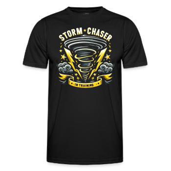 Meteorology children's tornado storm, The storm fan - Men's Functional T-Shirt - black - Front - AI Model Male 178 dark (178cm)