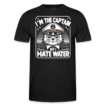 Canotage Papa Capitaine de bateau Ponton Marin Croisière - T-shirt sport Homme - noir - Devant - AI Model Male 178 dark (178cm)