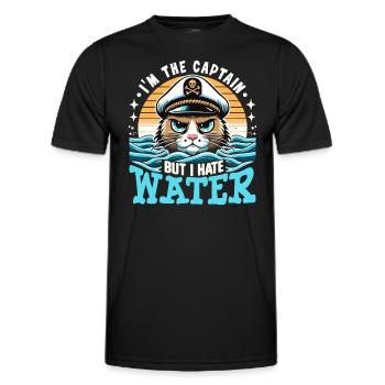 Canotage Papa Capitaine de bateau Ponton Marin Croisière - T-shirt sport Homme - noir - Devant - AI Model Male 178 dark (178cm)
