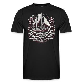 Navigation de plaisance Papa Bateau Capitaine Ponton Sailor Croisière - T-shirt sport Homme - noir - Devant - AI Model Male 178 dark (178cm)