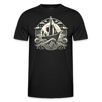 Navigation de plaisance Papa Bateau Capitaine Ponton Sailor Croisière - T-shirt sport Homme - noir - Devant - AI Model Male 178 dark (178cm)