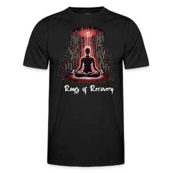 Red Light Therapy Low-level Laser Therapy for - Men's Functional T-Shirt - black - Front - AI Model Male 178 dark (178cm)