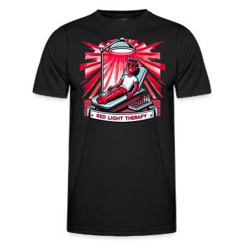 Red Light Therapy Low-level laser therapy for the - Men's Functional T-Shirt - black - Front - AI Model Male 178 dark (178cm)