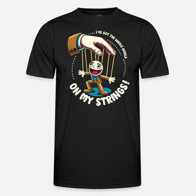 Puppet Mastery Shadow Play Bauchredner-geschenk - Männer Funktions-T-Shirt - Schwarz