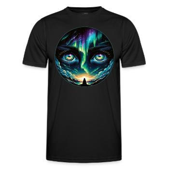 Polarlicht-aurora-verfolger Alaska Wilderness - Männer Funktions-T-Shirt - Schwarz - Vorne - AI Model Male 178 dark (178cm)