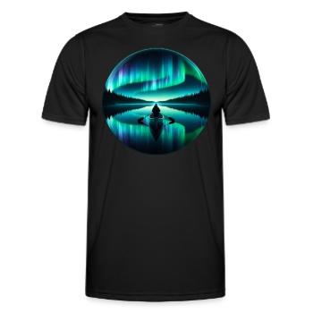 Polarlicht-aurora-verfolger Alaska Wilderness - Männer Funktions-T-Shirt - Schwarz - Vorne - AI Model Male 178 dark (178cm)