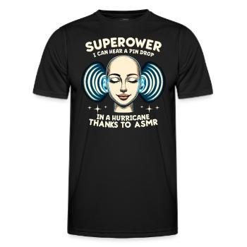 Asmr Whispering Asmr Enthusiast Mindfulness - Men's Functional T-Shirt - black - Front - AI Model Male 178 dark (178cm)
