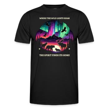 Polarlicht-aurora-verfolger Alaska Wilderness - Männer Funktions-T-Shirt - Schwarz - Vorne - AI Model Male 178 dark (178cm)