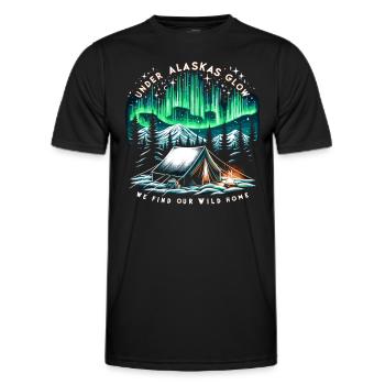 Polarlicht-aurora-verfolger Alaska Wilderness - Männer Funktions-T-Shirt - Schwarz - Vorne - AI Model Male 178 dark (178cm)